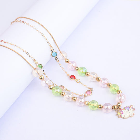 2-in-1 Chain Beads Pendant Necklace