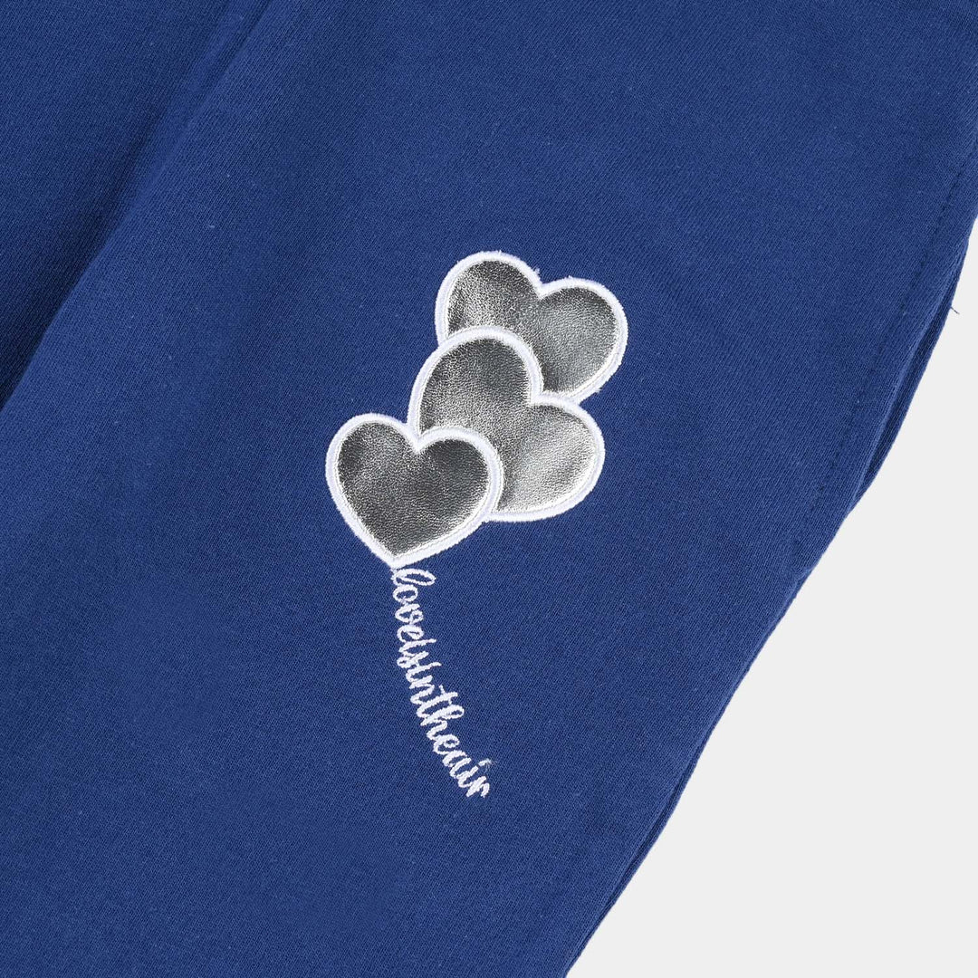 Girls Jersey/Terry Pyjama Love In Air-Navy Blue