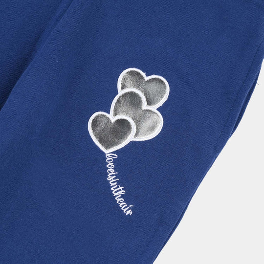 Girls Jersey/Terry Pyjama Love In Air-Navy Blue