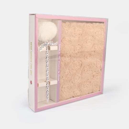 Diary Notebook Set with Pom-Pom Pen