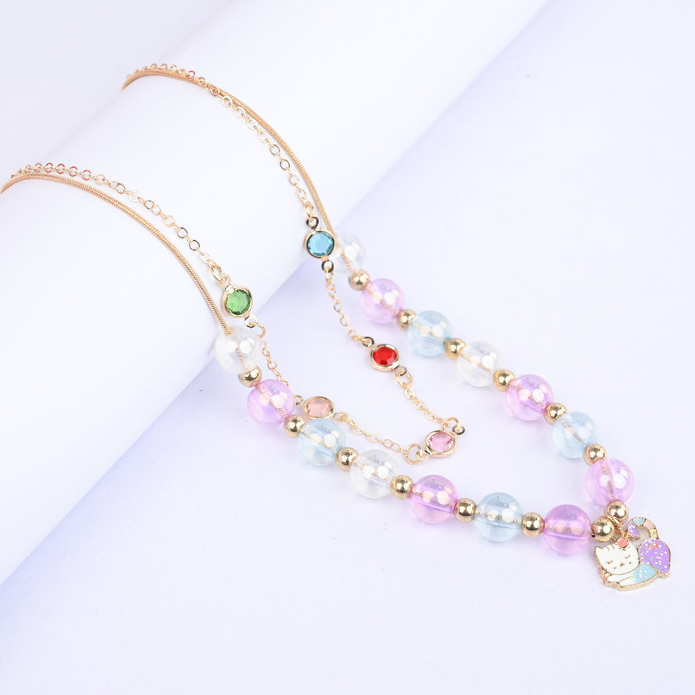 2-in-1 Chain Beads Pendant Necklace