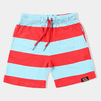 Boys Cotton PK Pique Short Score Again-F. Scarlet