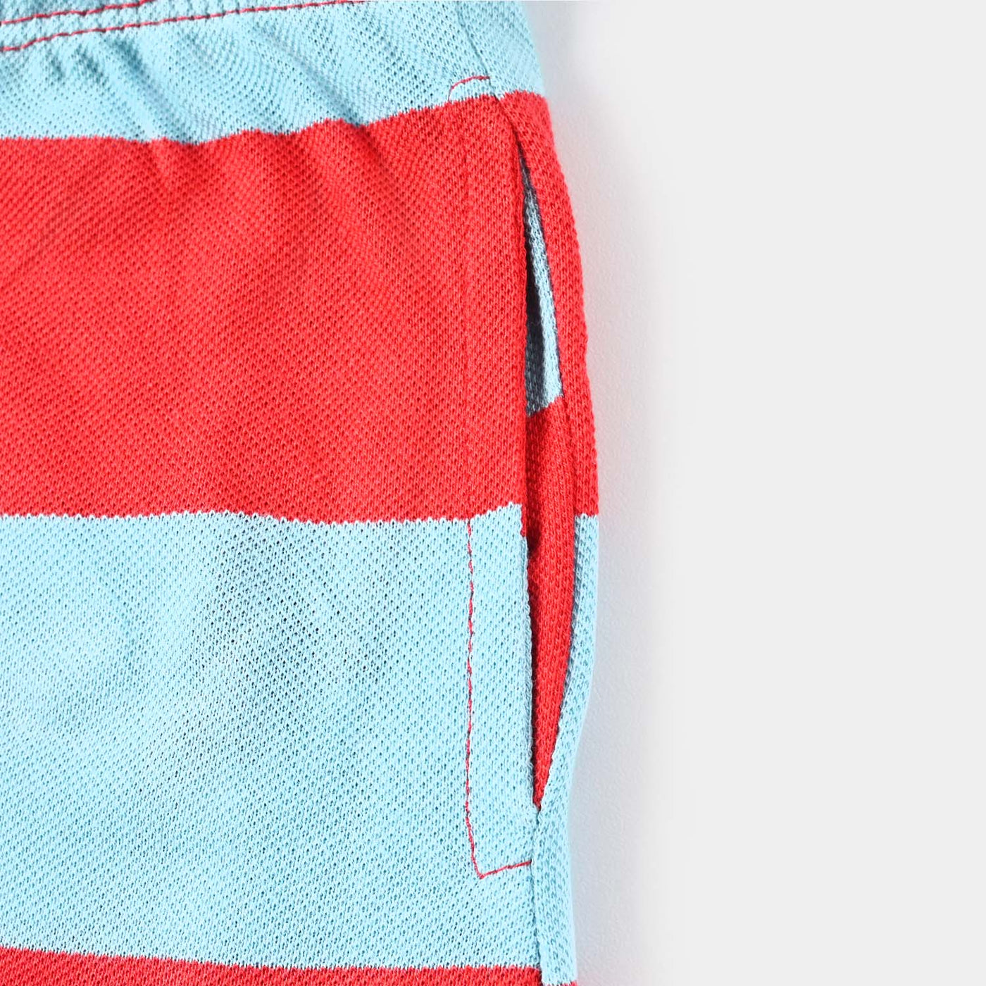 Boys Cotton PK Pique Short Score Again-F. Scarlet