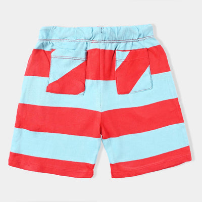 Boys Cotton PK Pique Short Score Again-F. Scarlet