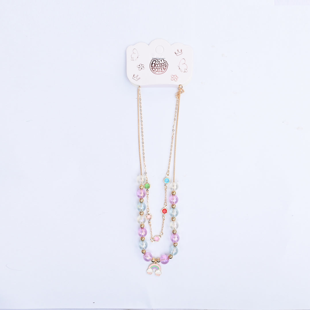 2-in-1 Chain Beads Rainbow Pendant Necklace