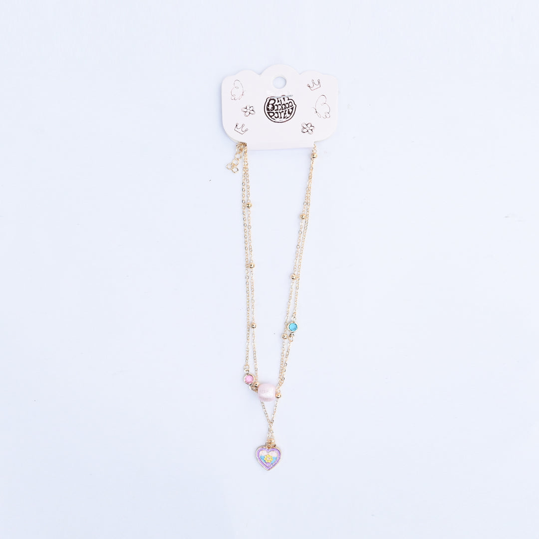 2-in-1 Chain Beads Heart Pendant Necklace