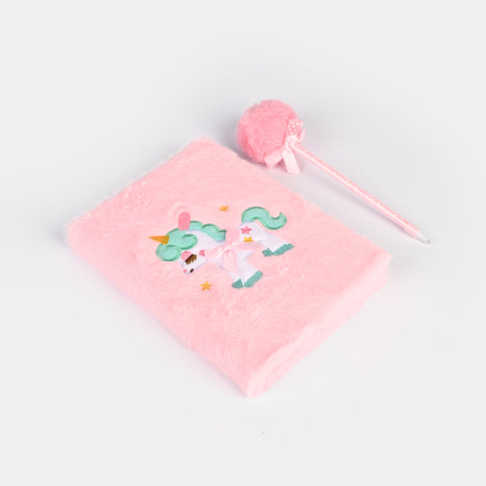 Diary Notebook Set with Pom-Pom Pen