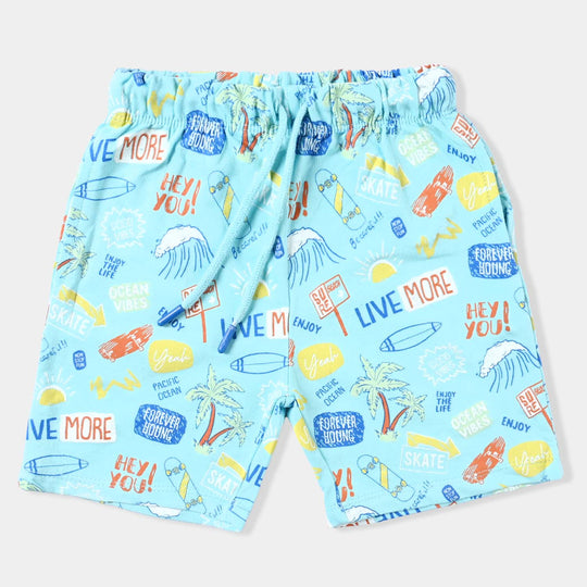 Boys Cotton Terry Short Beach-T. Turquoise