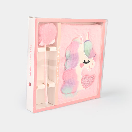 Diary Notebook Set with Pom-Pom Pen