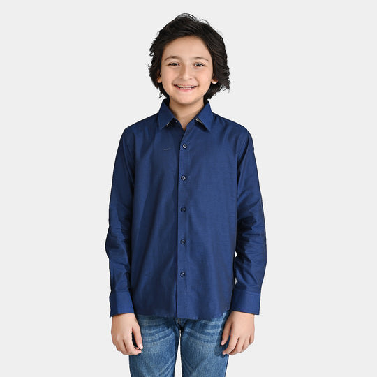 Boys Oxford Formal Shirt-D/Blue