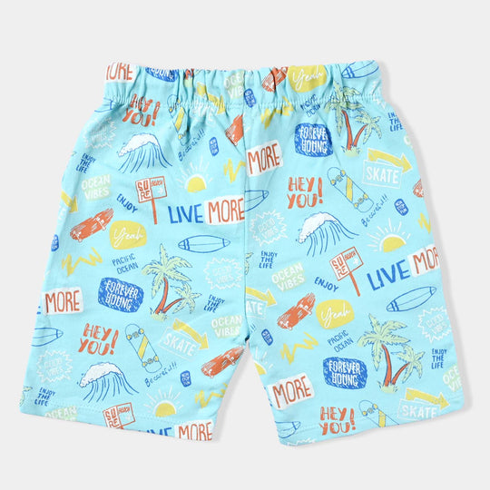 Boys Cotton Terry Short Beach-T. Turquoise