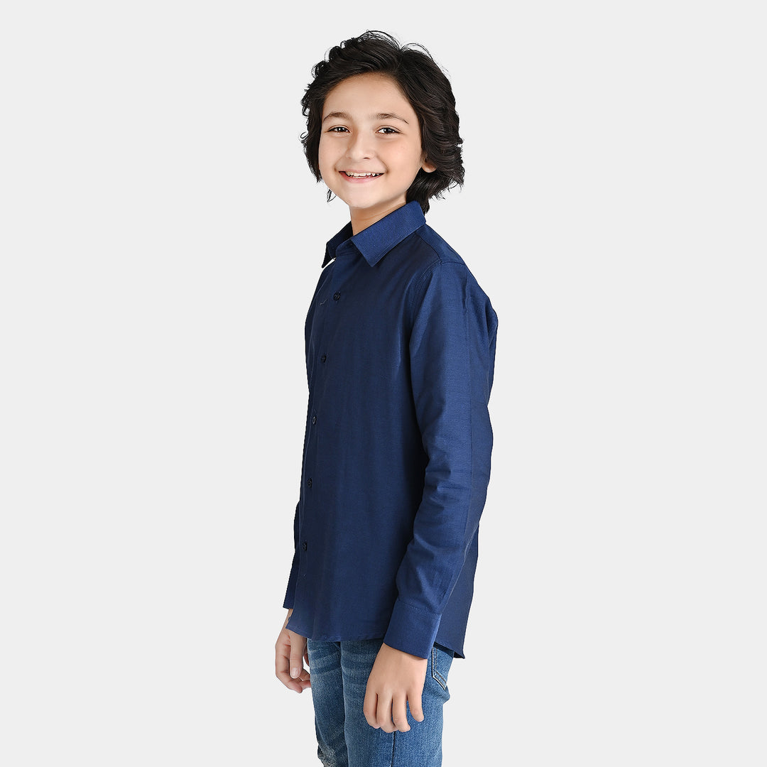 Boys Oxford Formal Shirt-D/Blue