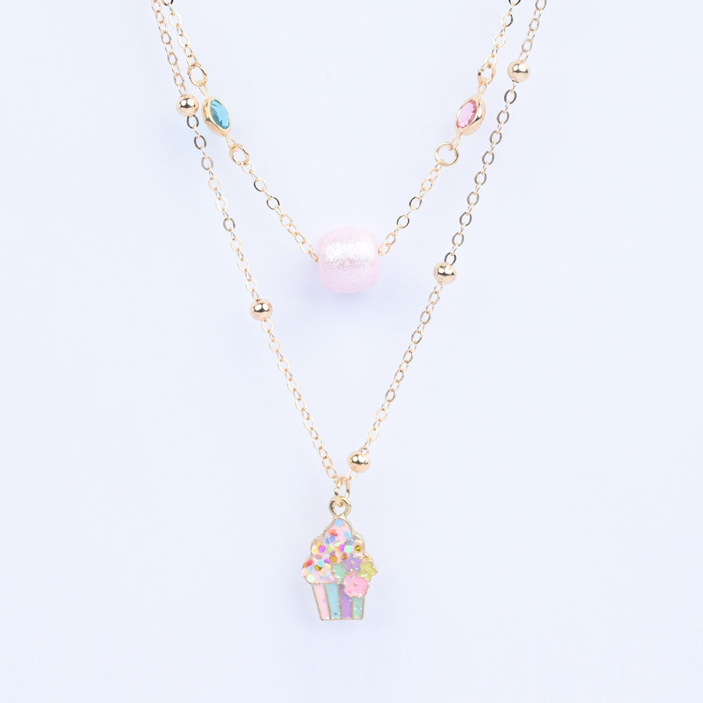 2-in-1 Chain Beads Ice Cream Pendant Necklace