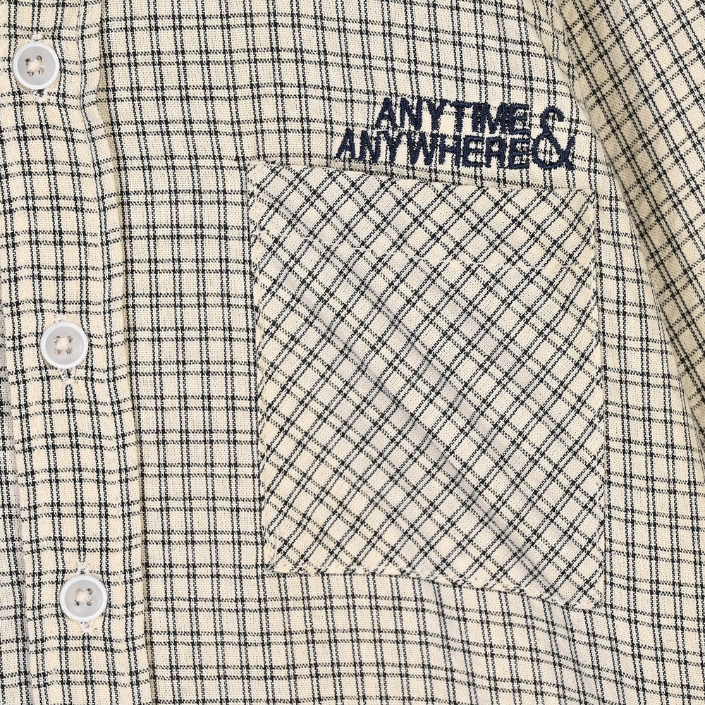 Boys Yarn Dyed Casual Shirt F/S Anytime Everywhere-White