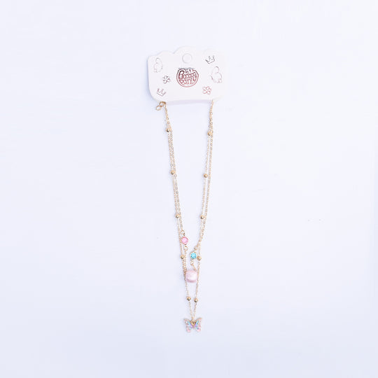 2-in-1 Chain Beads Butterfly Pendant Necklace
