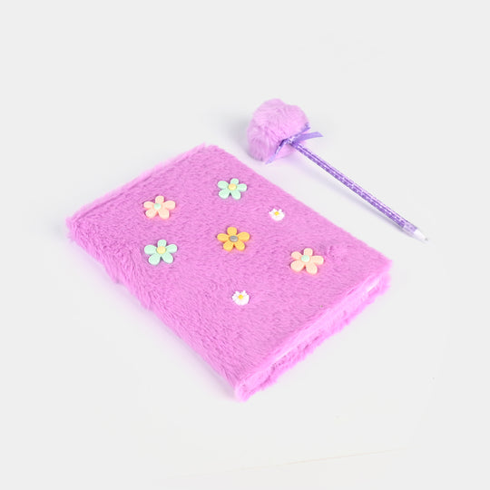 Diary Notebook Set with Pom-Pom Pen