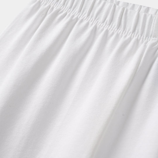 Girls Jersey/Terry Basic Tights-White