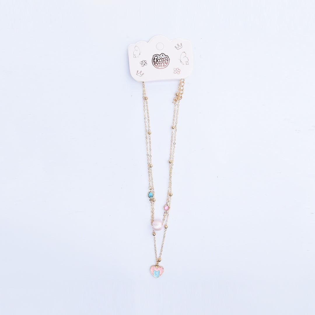 2-in-1 Chain Beads Heart Pendant Necklace