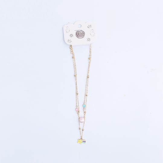 2-in-1 Chain Beads Star Rainbow Pendant Necklace
