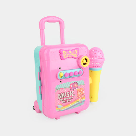 Music Microphone Pull Box Trolley Toy Set