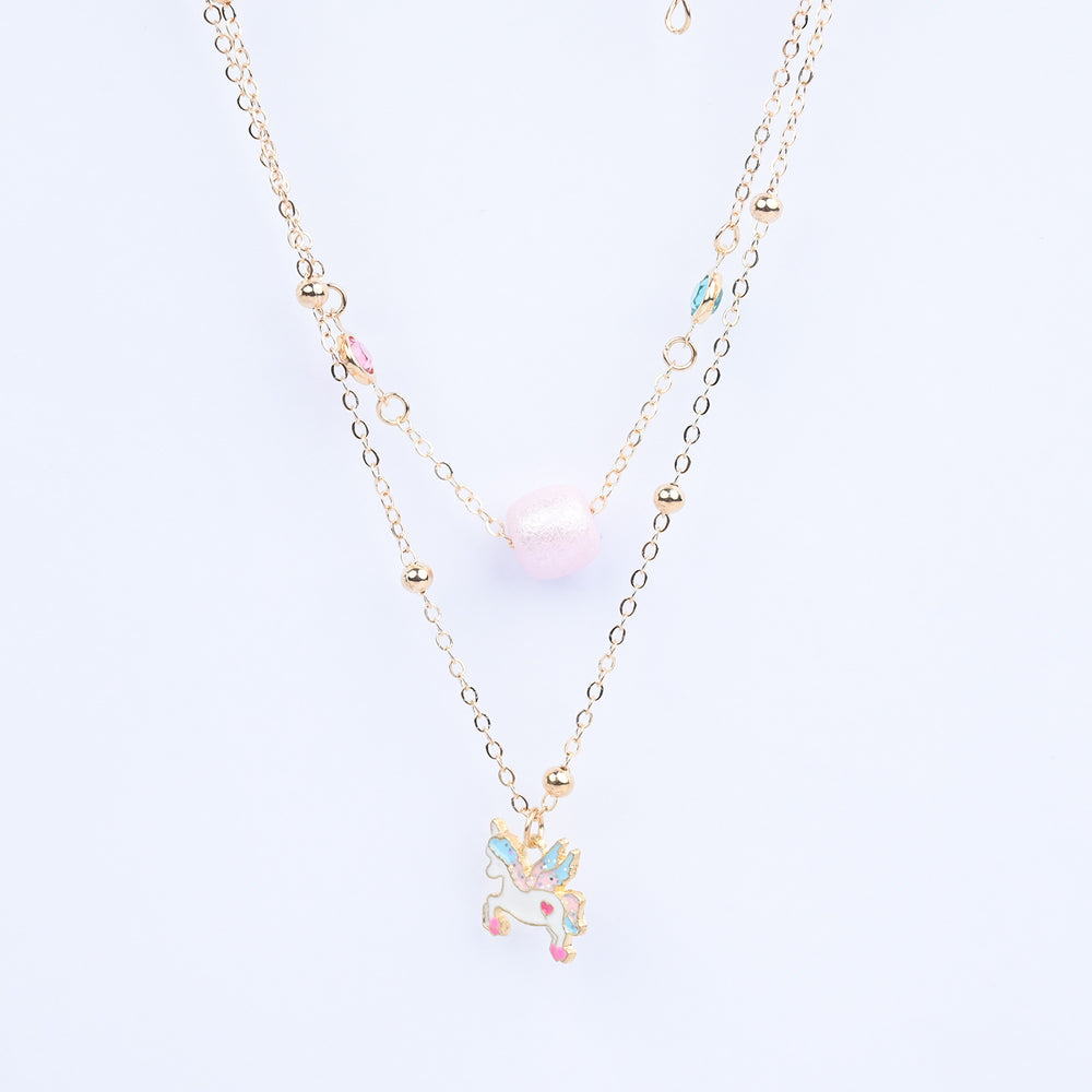2-in-1 Chain Beads Pendant Necklace