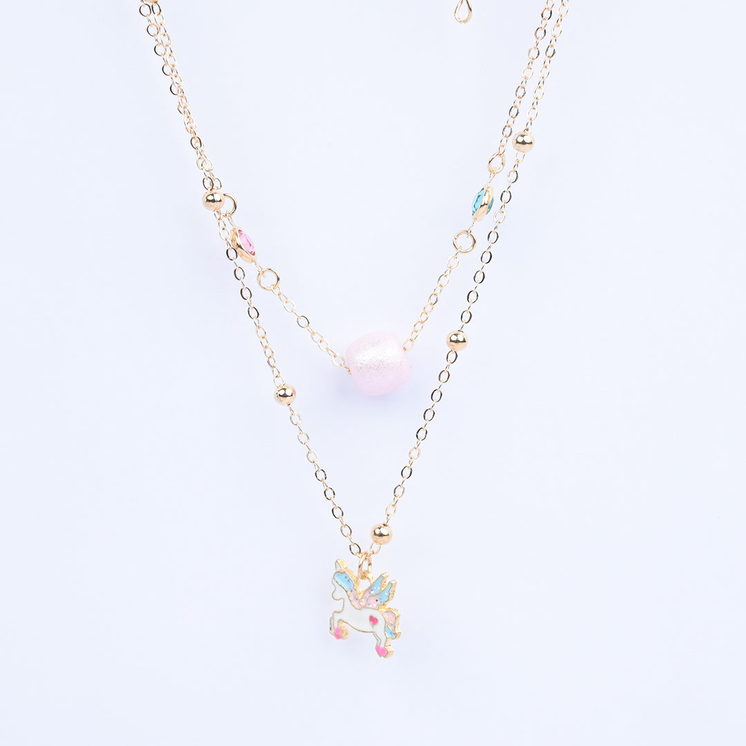 2-in-1 Chain Beads Pendant Necklace