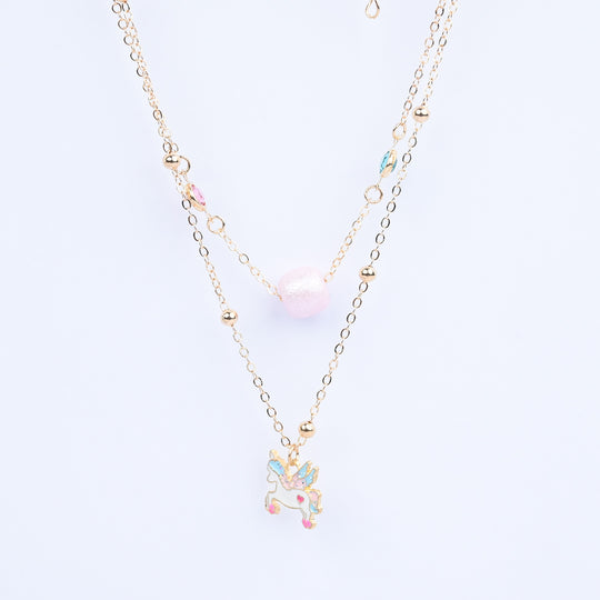 2-in-1 Chain Beads Pendant Necklace