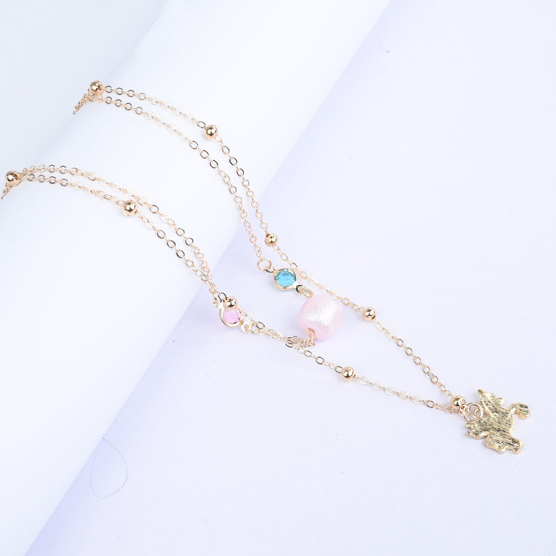 2-in-1 Chain Beads Pendant Necklace