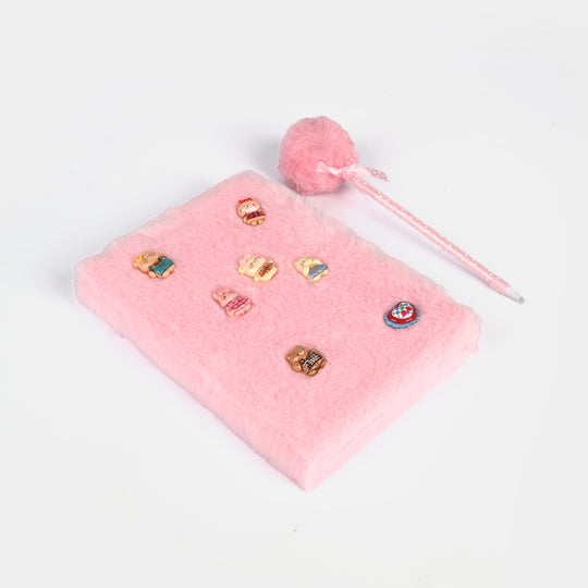 Diary Notebook Set with Pom-Pom Pen