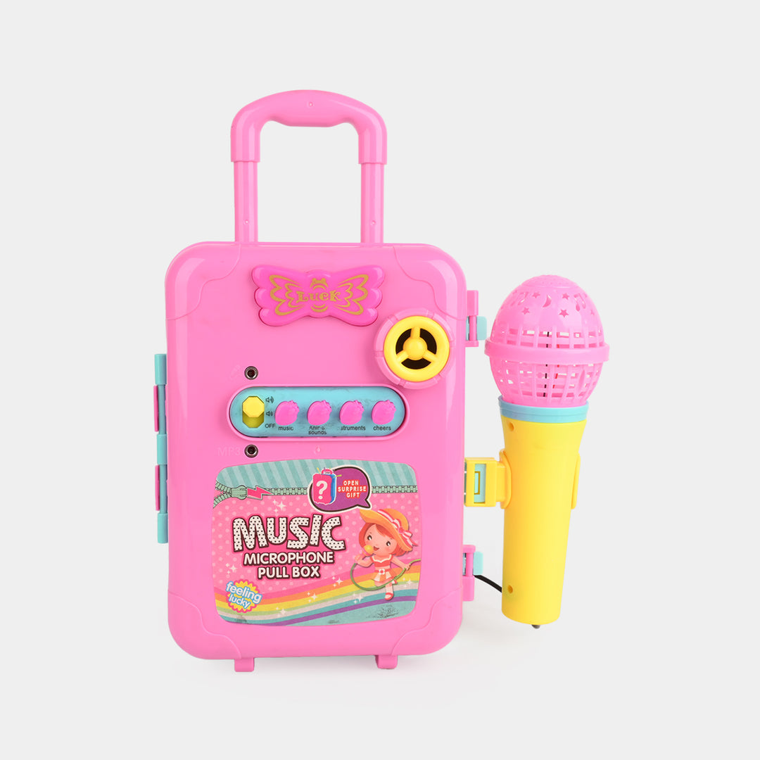Music Microphone Pull Box Trolley Toy Set