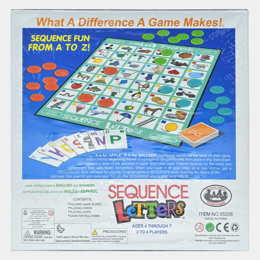 Sequence Letters Board Game