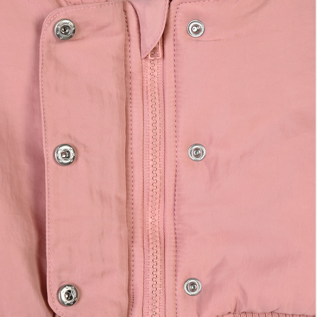 Infant Girls Polyester Puffer Jacket Flap-PINK