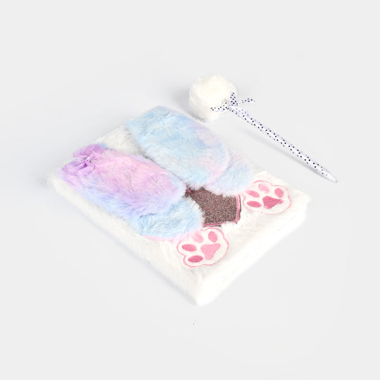 Diary Notebook Set with Pom-Pom Pen