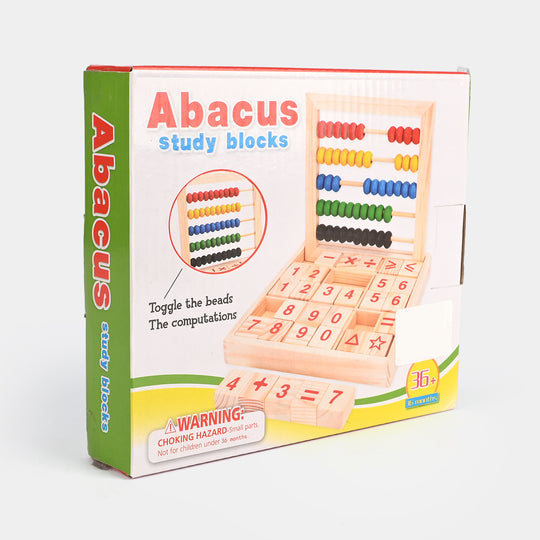 Wooden Abacus Study Blocks Toy
