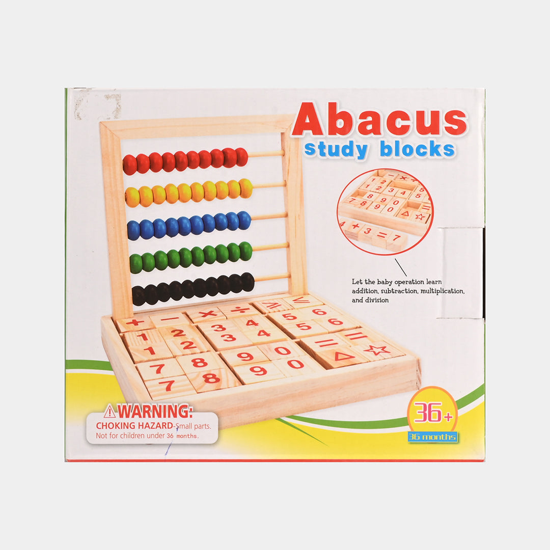 Wooden Abacus Study Blocks Toy