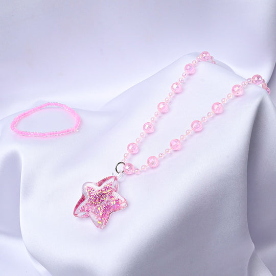 GIRLS CHARM BEADED NECKLACE & BRACELET