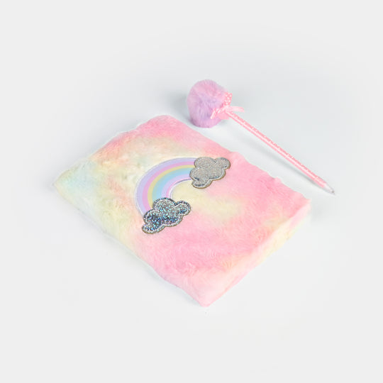 Diary Notebook Set with Pom-Pom Pen