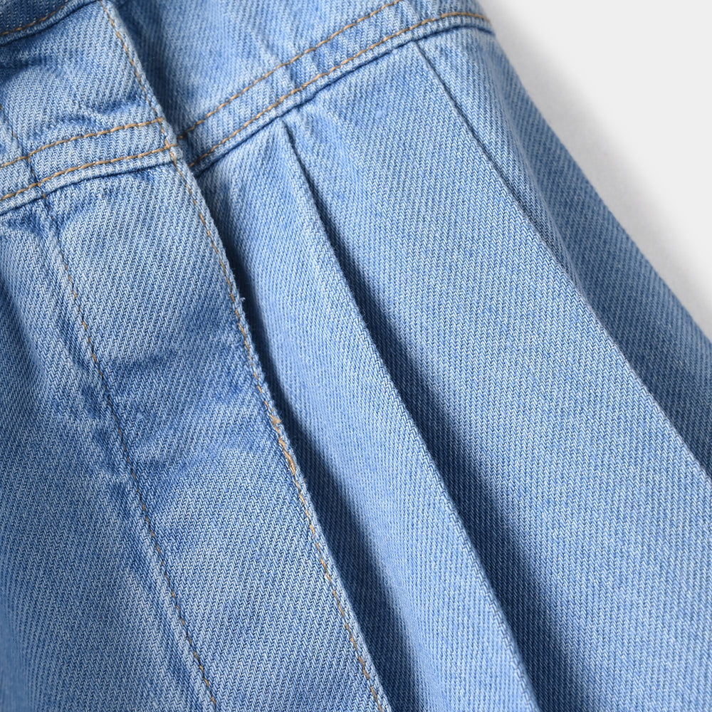 Girls Denim rigid Skirt (Buckle) - Light Blue