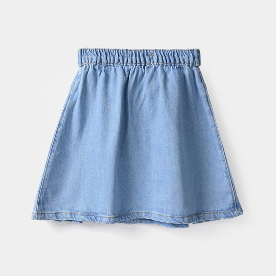 Girls Denim rigid Skirt (Buckle) - Light Blue