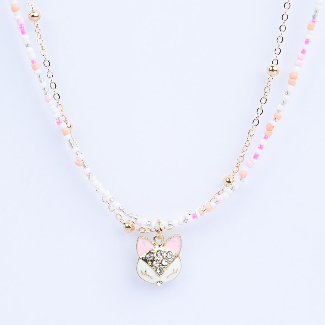 2-in-1 Chain Beads Pendant Necklace