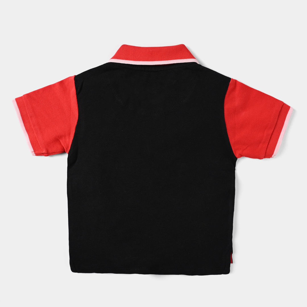 Infant Boys Cotton PK Polo-Jet Black