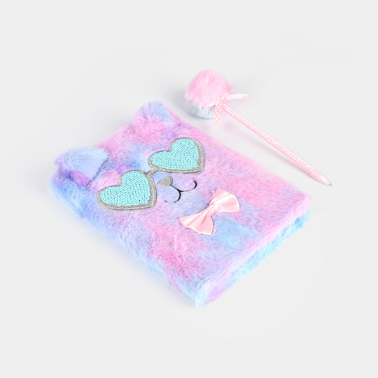 Diary Notebook Set with Pom-Pom Pen