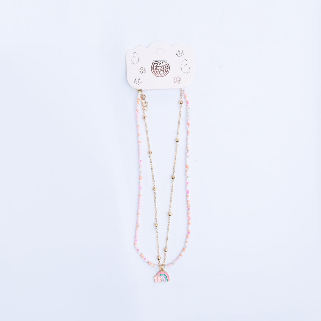 2-in-1 Chain Beads Rainbow Pendant Necklace