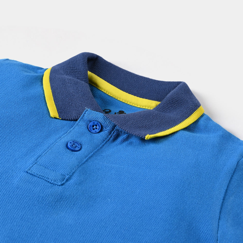 Infant Boys Cotton PK Polo Giraffe-B. Blue