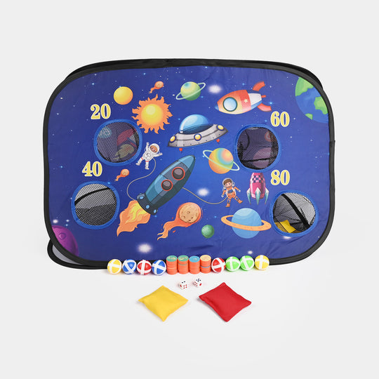 3-in-1 Space Pop-Up Bean Bag Toss & Board Game Set