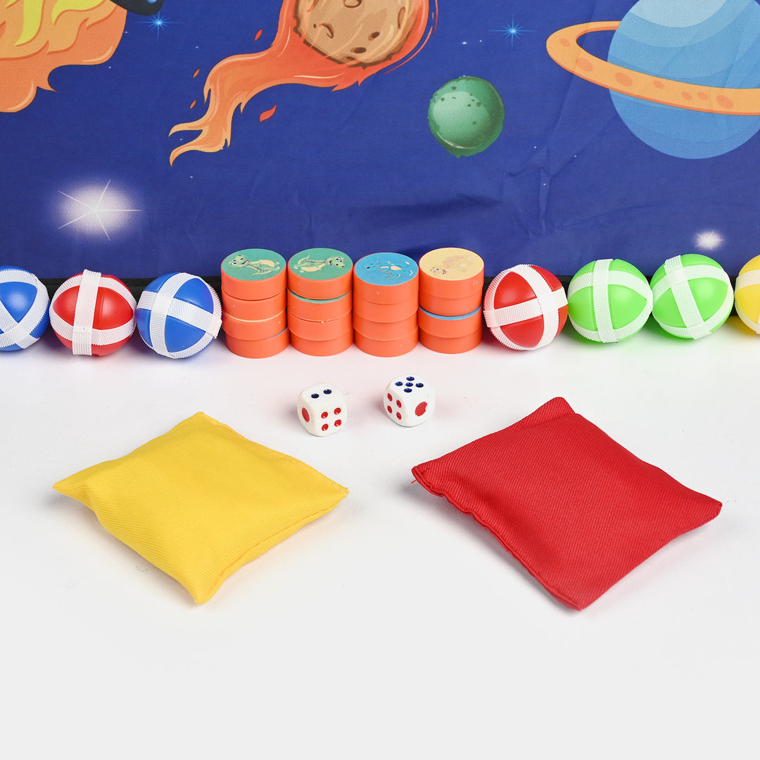 3-in-1 Space Pop-Up Bean Bag Toss & Board Game Set