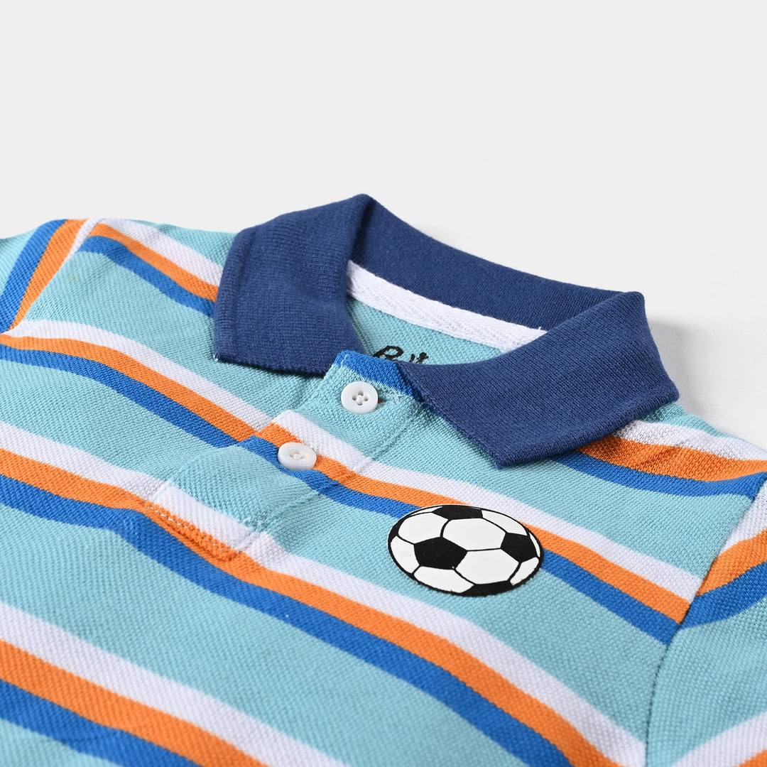 Infant Boys Cotton PK Polo Catch The Waves-Blue