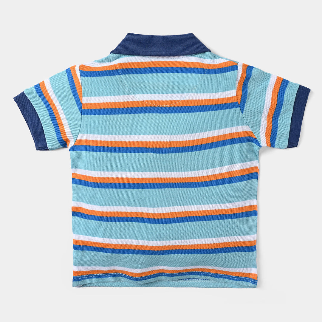 Infant Boys Cotton PK Polo Catch The Waves-Blue