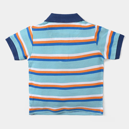 Infant Boys Cotton PK Polo Catch The Waves-Blue