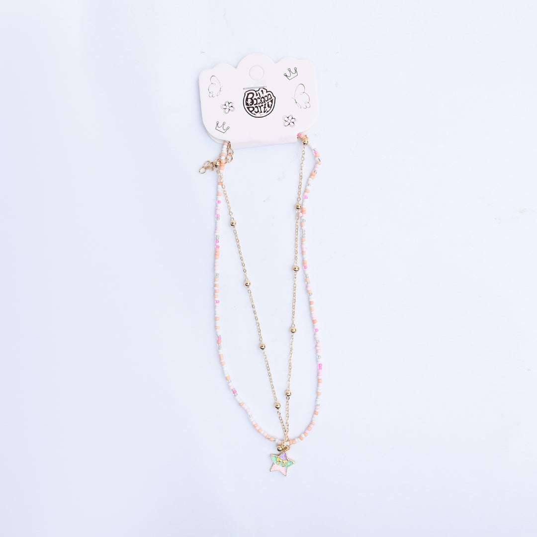 2-in-1 Chain Beads Star Pendant Necklace